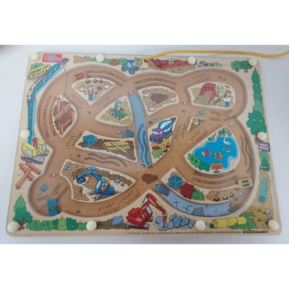 Dozer Danny  by T.S. Shure-  Wood Construction Themed Maze Toy & Magnetic Wand K